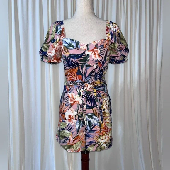 Ela Colombia Tropical Print Cotton Romper